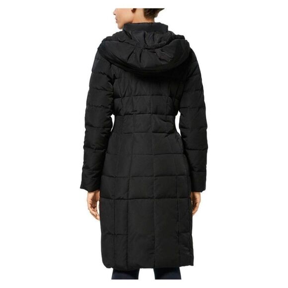 Cole Haan Signature Women Black Down Hooded Puffer Coat Size L - Picture 2 of 15